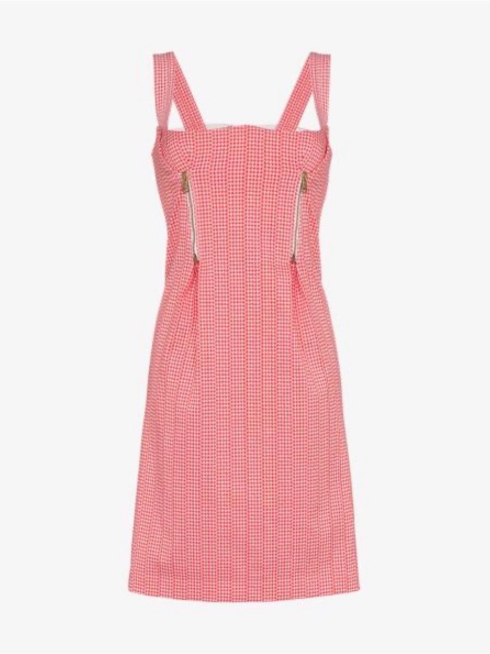 Versace Red Gingham Strap Mini Dress